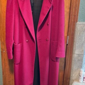 Chic Women's Double-Breasted Trench Coat in Fuchsia